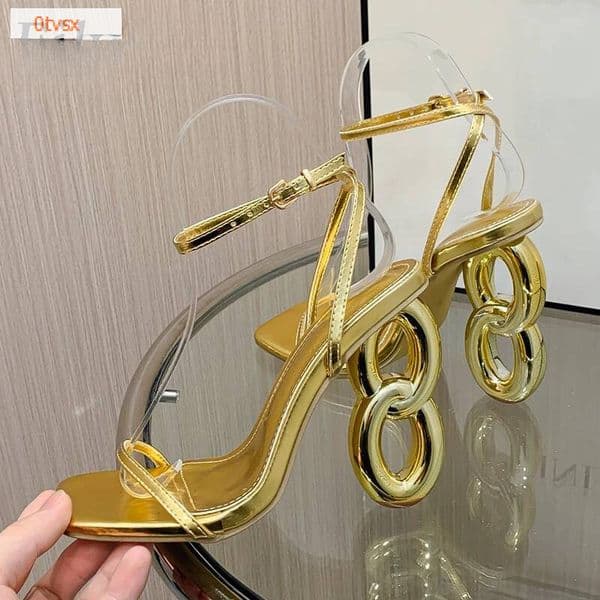 Trendy and elegant open toed women's sandals new fashion high heels with buckles wedding party high heels designer shoes