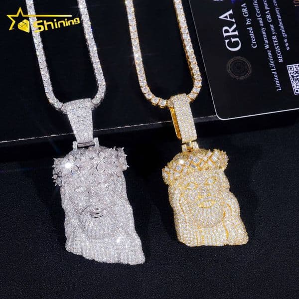 Fine Jewelry 925 Sterling Silver Gold Plated Diamond Iced Out Hip Hop 25 Custom Moissanite Pendant Jesus