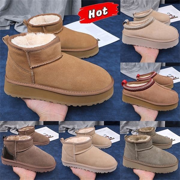 Black Friday Discount tazz Tazz Slippers australia snow Fur suede wool winter shoes men women ankle