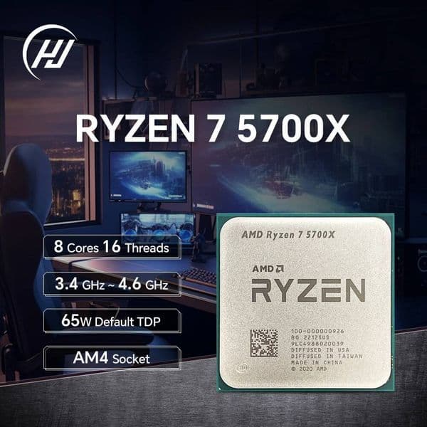 AMD Ryzen 7 5700X 8Cores 16Threads 46GHz 7NM L332M 65W Socket AM4 DDR4 Zen 3 New 100000000926 without cooler