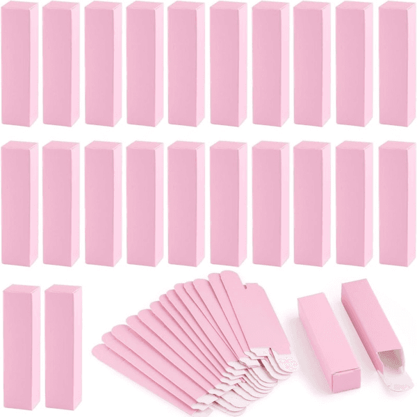 100 Pack Paper Lipstick Box Rectangle Lip Balm Essence Oil Bottle Packaging Organzier for Makeup Sample Tube Storage DIY Gifts