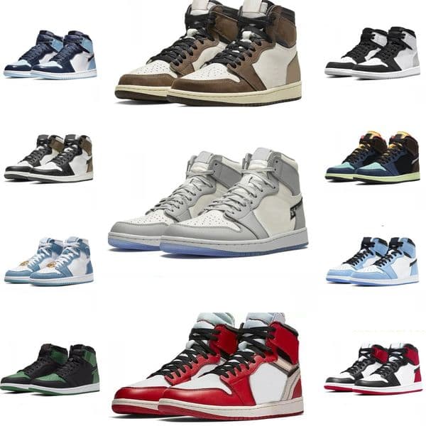 Jump Mans J1 1 Sports Basketball Shoes Trainers 1S Women High Low Chicago OW TS Reverse Bio Hack True Turbo Blue Pine Casual Shoe DARK Mocha OG Denim Outdoor