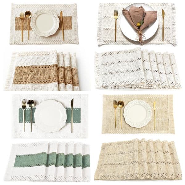 90286 cotton burlap lace woven table decoration party home Manufacturers cross-border hot selling Bohemian placemats