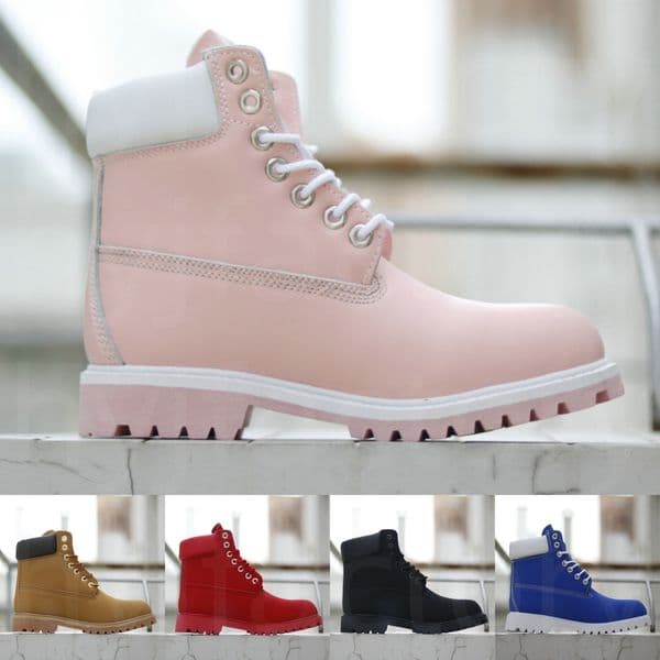Designer Mens Waterproof Boots Womens Pink Martin Boot Fashion Classic Rhubarb Booties Round Toe Lace Up Antiskid Casual Shoes White Red Black Green Blue Eu 36-46