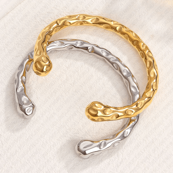Designer Bracelet for Women Stainless Steel Bracelets Hammered Open Adjustable Bangle Gold Bangles Luxury Jewelry Jewellery Designer for Women