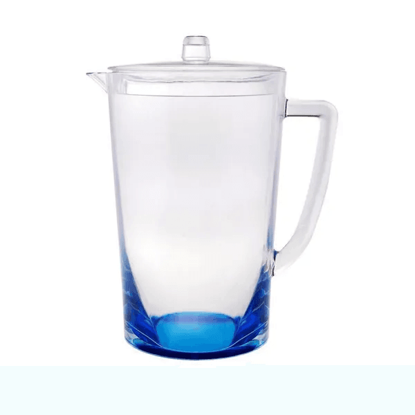 2.75 Quarts Water Pitcher with Lid Oval Halo Design Unbreakable Plastic Pitcher Drink Pitcher Juice Pitcher with Spout BPA Free