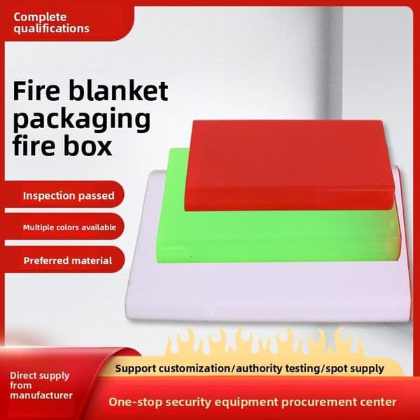 Fiberglass Plastic Packaging Household Equipment Fireproof Fire Blanket Storage Box Multi-size