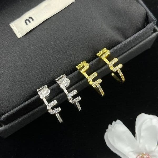Designer Earrings for Women Luxury Diamond Jewelry Earrings High-quality Women's Fashion Simple Letter Earrings 925 Silver Needle Holiday Gift