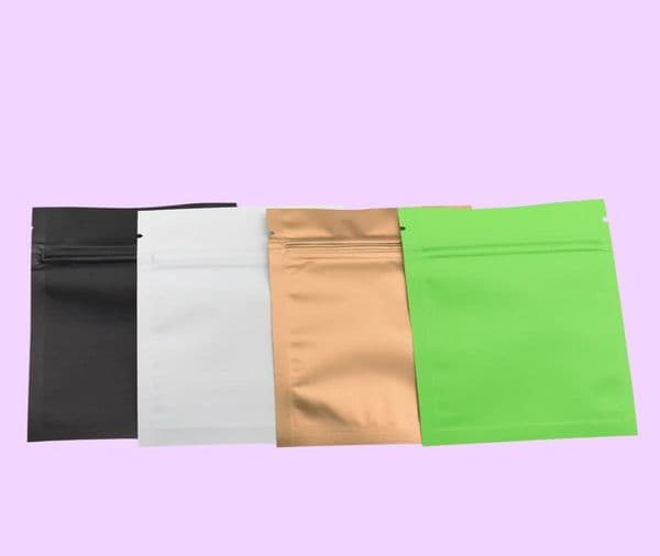 Matte White Resealable Aluminum Foil Zip Lock Package Pouch 200pcs/lot Food Storage Bag Snacks Long Term Packaging Mylar Foil Bag8496725