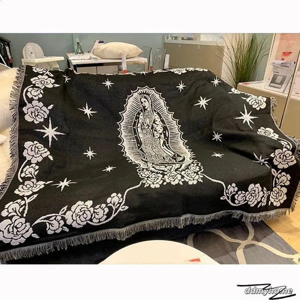 Virgin Mary Tapestry Blanket: Soft & Cozy Nap Throw For Living Room, Office, Or Bedroom Ddmyhome