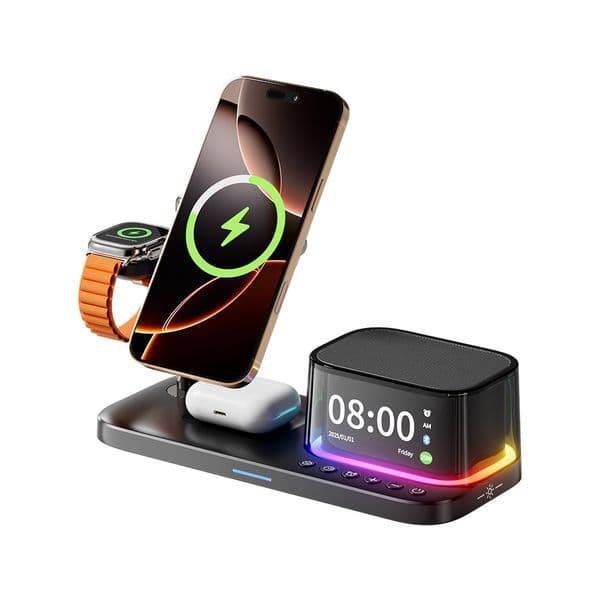 Magnetic Multi-functional Auto Charging Station Featuring a Portable Audio Device #c_y_lntegent_srore