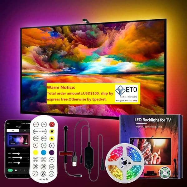 3.8M 5M 5V USB RGBIC LED Strip Lights for Gaming Room Smart TV Ambilight with Camera TV LED Backlight TV Sync Light App Control R250807 ZZ