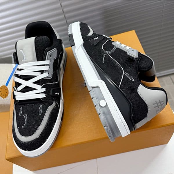 Unique Denim Trainer Sneaker Premium Retro Breathable Basketball Shoes Men Women Vacation Exquisite Casual Shoes Comfortable Skateboarding Shoes