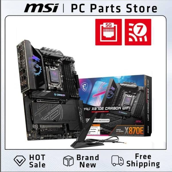 The allnew MSI MPG X870E Carbon WIFI can be paired with AMD Ryzen 7 9800X3D