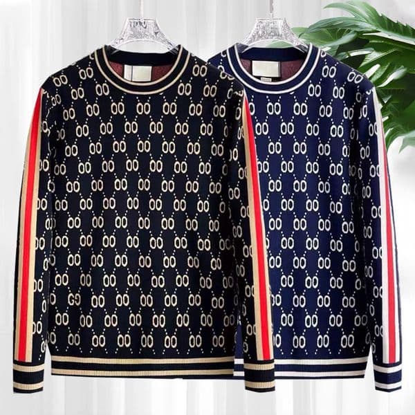 High quality men's designer sweater, autumn and winter warm top, knitted letter sweater long sleeved sports pullover, Asian size S-3XL