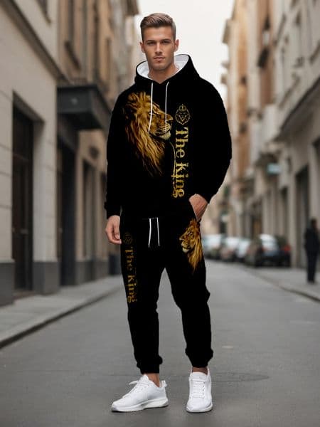 Men's Knitted Long Sleeve T-Shirt Casual Polyester Sweatshirt with Adjustable Drawstring Hood Ankle-Length Print for Outdoor Comfort - LMWY00121