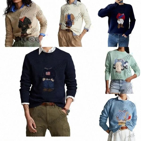 mens Jumpers Designer Men Sweater Men Designer Knit Sweater Pullover Cotton O Neck Flag Embroidery Long Sleeve Casual Bear Sweaters Designer Sweater d o4L8#