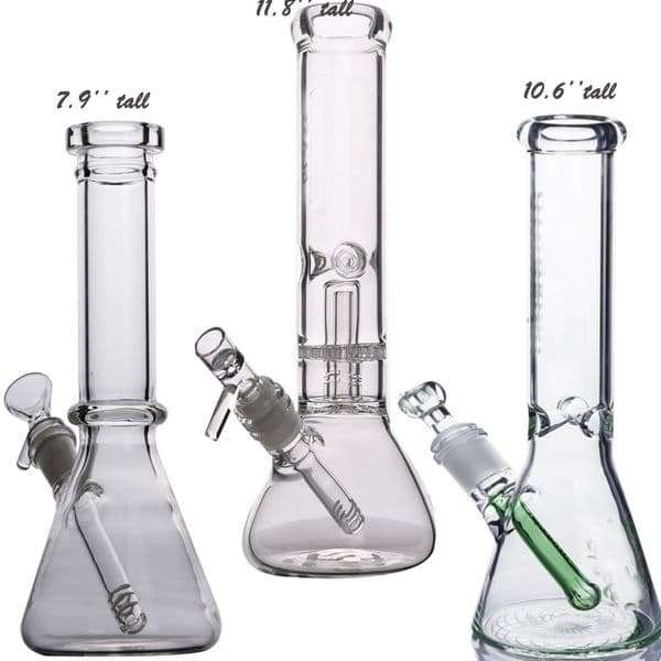 Thick Glass Bong Water Pipes Bubbler Hookahs beaker Smoking Glass Water Bongs Downstem Perc With 14mm Bowl