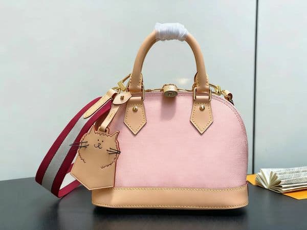 Cat Label Shell Shaped Shoulder Bags Leather Trim Pattern Printing Fabric Handbags Gold Hardware Zipper Closure Top Handle Bags Luxury Women Long Strap Daily Purse