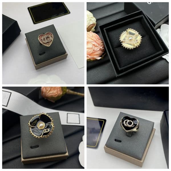 Luxury Designer Rings for Women Ring Gold Diamonds Fashion Open Rings Pearl Ring for Wedding Jewelry Gifts