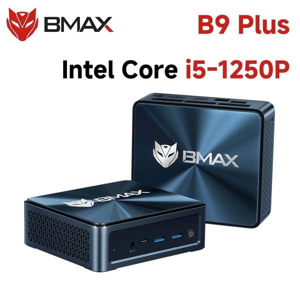 BMAX B9 Plus Mini PC Intel Core i51250P LPDDR55 4400MTs 24GB 512GB NVMe SSD Windows 11 Pro WiFi 6 BT52 Desktop Computer