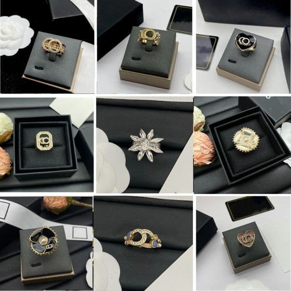 Luxury designer Rings Women Gold Plated Plated Crystal Love Wedding Jewelry Supplies Ring Fine Finger Ring