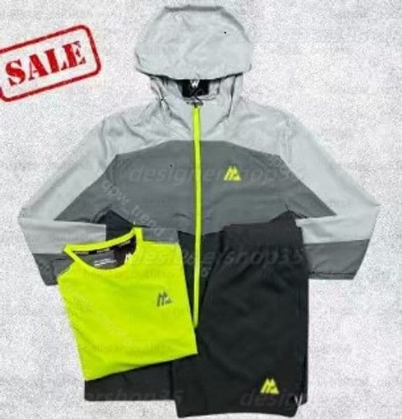 Top quality Polyester styles tech 3-piece set Mens monterex tracksuit sports fiess suits running shirts shorts quick dry sportswear gym t-shirt sweatpants Set