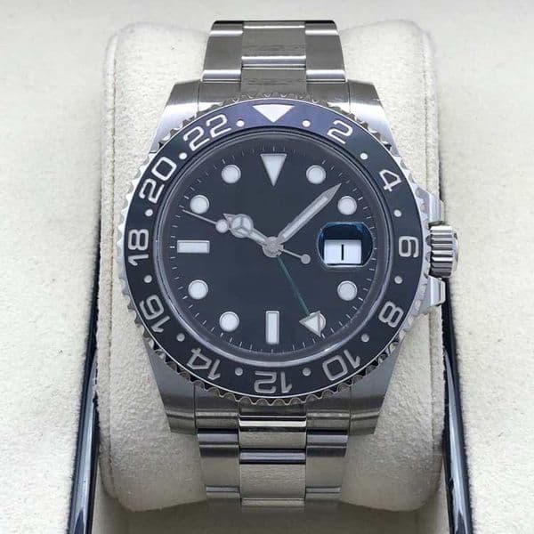 Mens Watch Black Dial Blue/Black "Batgirl" 40mm Automatic Stainless steel 904L Sport men Wristwatches- 8E