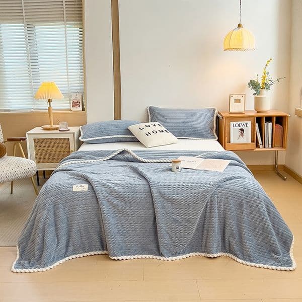 Cozy All Season Texture Plush Throw Versatile Sofa Covering with Two Sides of Luxury Comfort 150*200cm