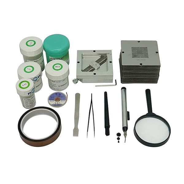 184Pcs BGA Stencils Template BGA Reballing Station Solder Balls Solder Flux Paste 90MM Kit for Rework Station