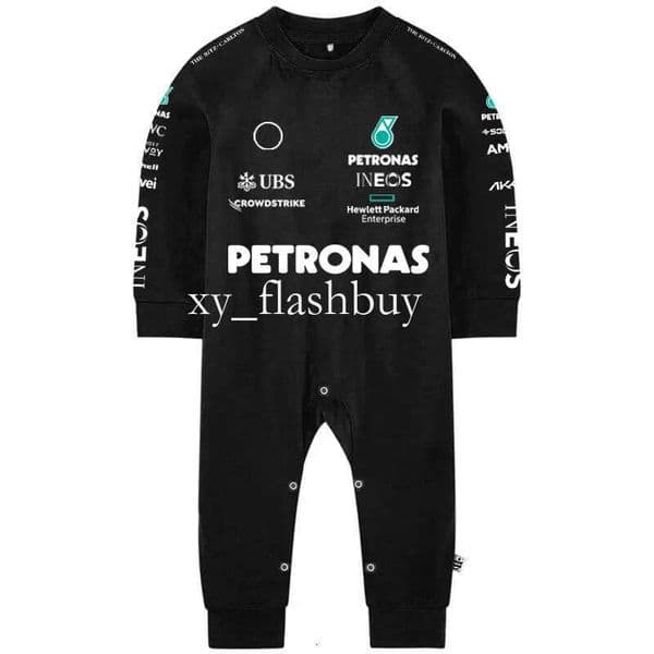 2025 Rompers Season Sport Baby Jumpsuit Spring Autumn Black Babies Boy Kids Romper Formula One Racing Team born Crawling Suit