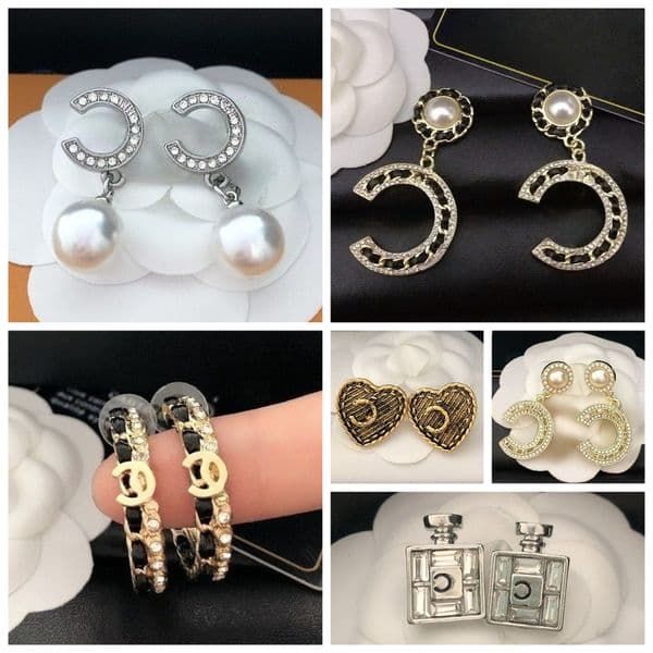 Designer Earrings Luxury Earrings for Woman Designer Letter Studs Geometric Women's Round Diamond Crystal Pearl Earrings 925 Silver Earrings Fashion Jewelry