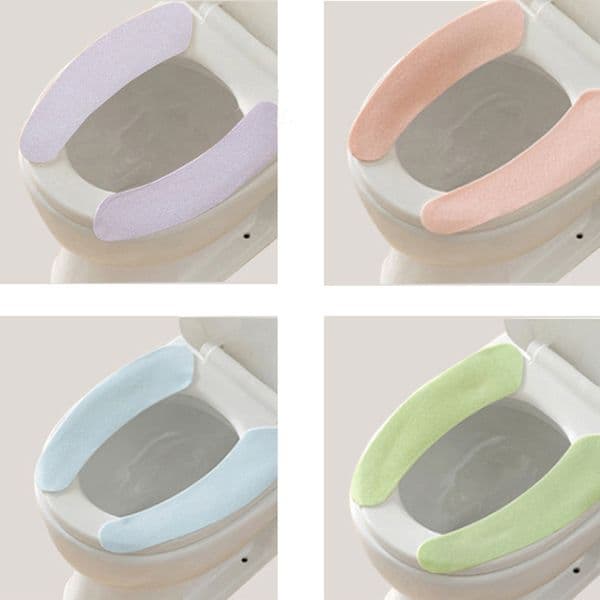 Toilet Seat Cushion Flannel Washable Soft Four Seasons Universal Mat Warmer Cover Waterproof Gasket Reusable Home Supplies W0425