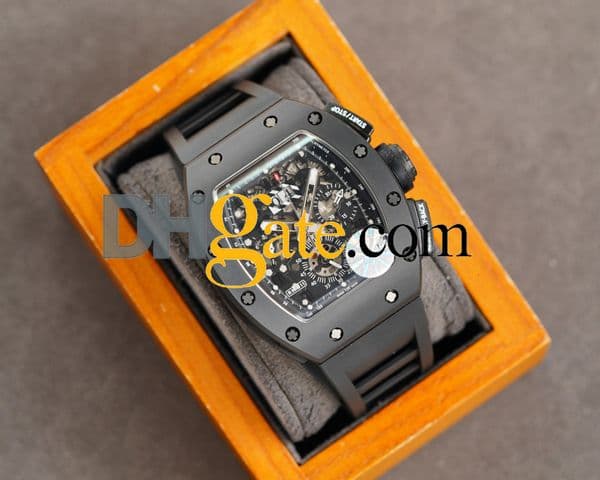 men watches designer coloured rAAAAA Montres Luxury men's watch r m11-03 super clone watch lightweight transparent designer hollow chronograph Carbon fiber 04J5