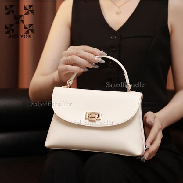 Lacel Urwebin Luxury Designer Women's Shoulder Bag Soft Leather Casual Fashion Japanese Business Handbag Minimalist Trendy Mom Crossbody Bag Phone Bag