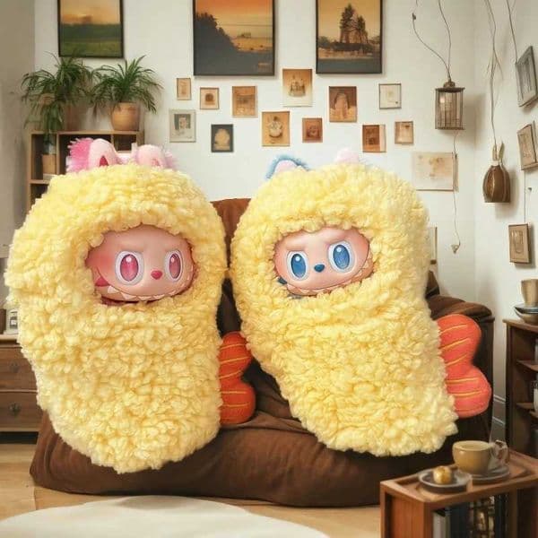 Doll Clothes for Labubu Fried Shrimp Onesie 1st 2nd 3rd Gen 17cm Labubu Sitting Par Yellow OutfitXJ251011