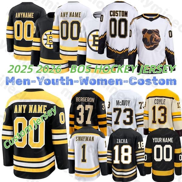 BostonS Bruins jersey 88 David Pastrnak charlie McAvoy Marchand Elias Lindholm Nikita Zadorov Jersey Morgan geekie Jeremy Swayman Zacha mens hockey jerseys
