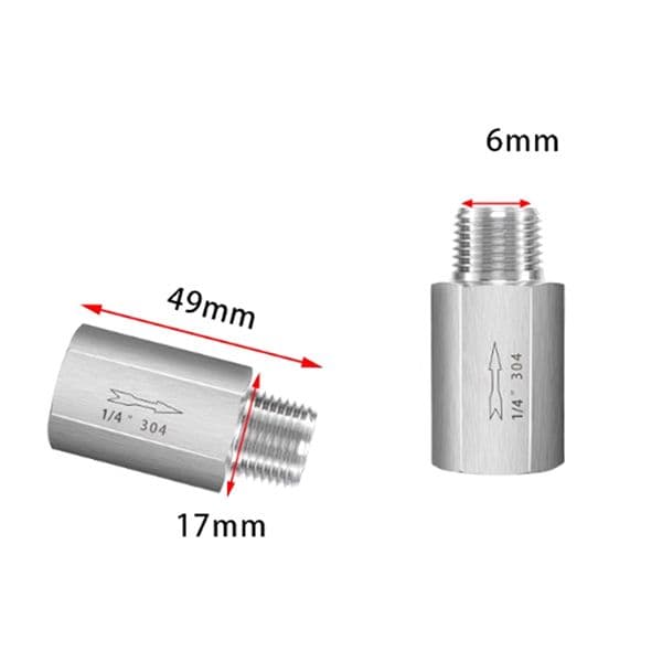 Stainless steel pipeline one-way valve, check valve, with internal thread on one side and external thread on the other