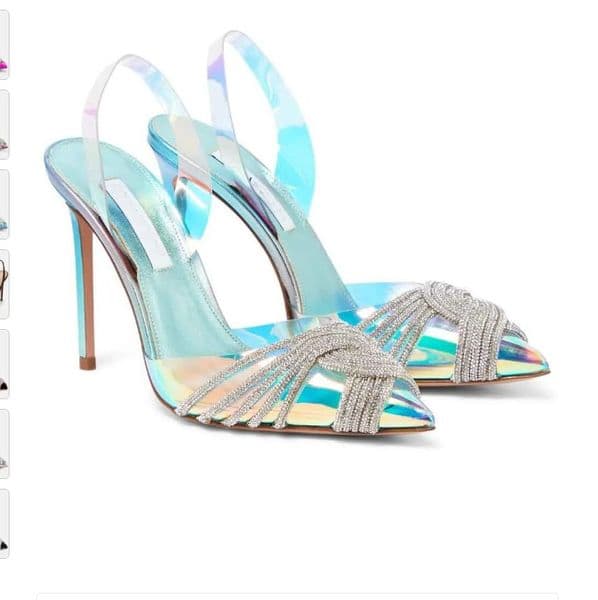 COOLSS Summer Luxury Gatsby Sling Sandals Shoes Women Crystal-embellished Strappy Twisted High Heels Lady Pumps Party Wedding Dress Gladiator Sandalias EU35-43
