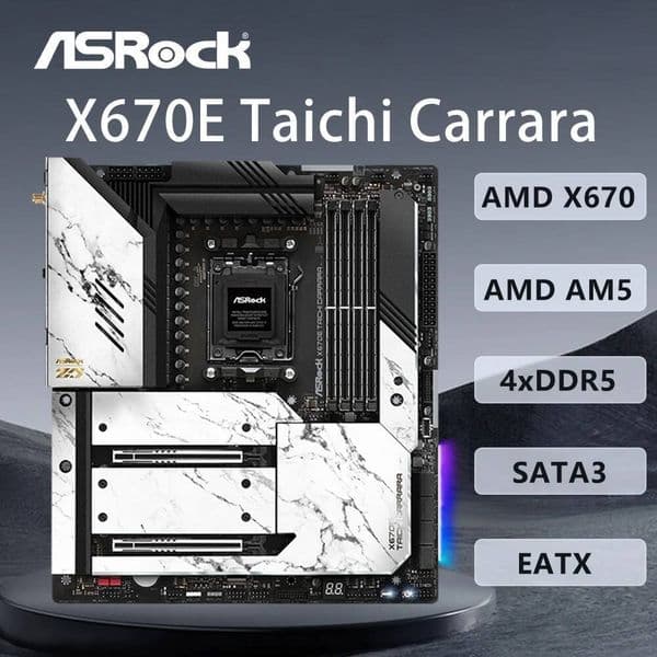 ASRock X670E TAICHI CARRARA Motherboard AMD X670 Support 9900X 8400F 7800X3D 7700 7500F CPU AM5 4xDDR5 7800 MHz HDMI 4xM2 EATX