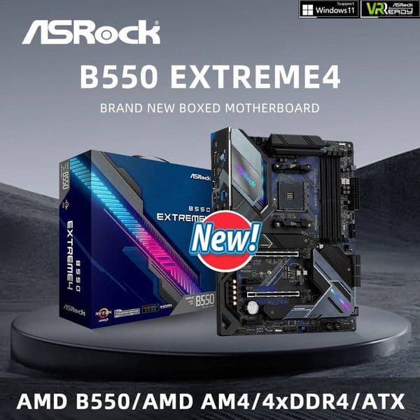ASRock Brand New B550 EXTREME4 motherboard Supports 5900X 5800X3D 5700X3D 5600X 5600G CPU 4xDDR4 M2 HDMI PCIe 40 ATX Mainboard