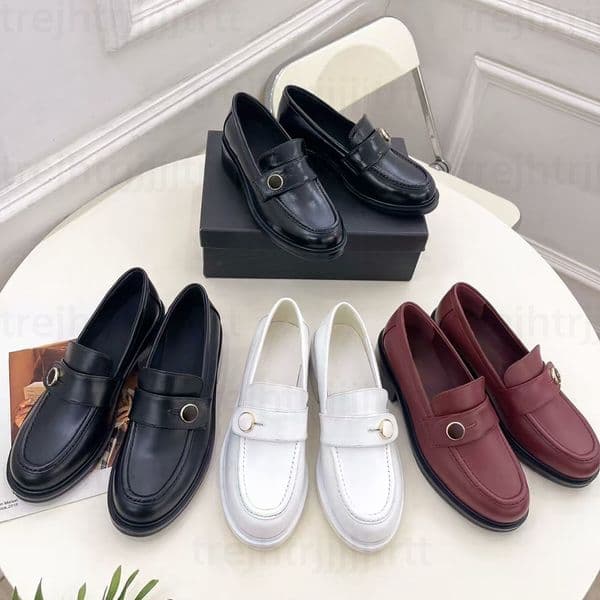 Top quality women's low heel Loafers Luxury calfskin Slip-on Dress Shoes Evening shoes Outdoor shoes designer Flat bottom factory footwear size 35-41 With box