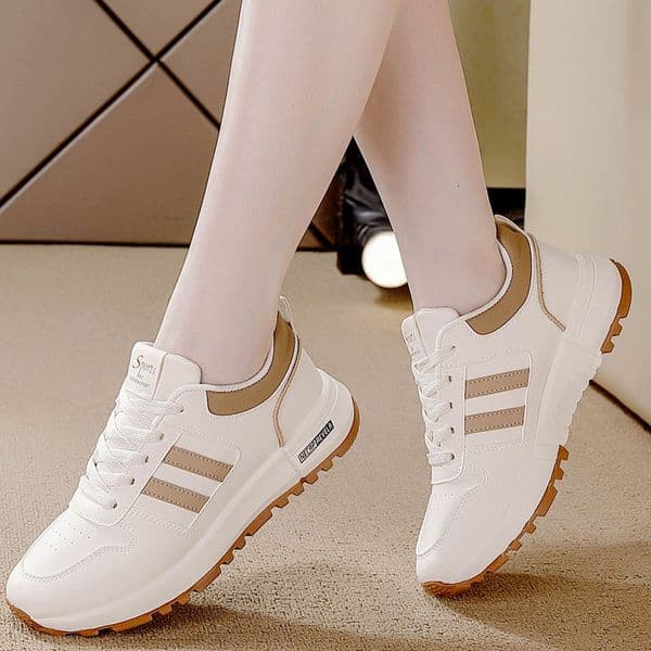 Free shipping design Casual Shoes Fashion Big Size Pu Leather Thick Sole Sneakers for Women Sport Running Walking