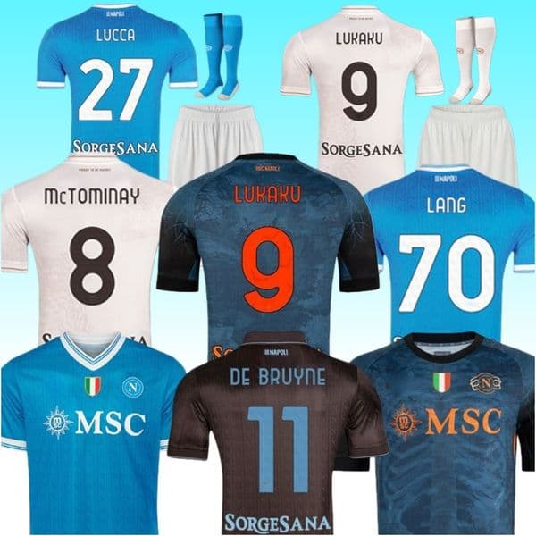 DE BRUYNE 25 26 SSC Napoli LUKAKU soccer jerseys Naples KVARATSKHELIA DI LORENZO LOBOTKA ANGUISSA POLITANO SPINAZZOLA NERES McTOMINAY Men Kids Kit Training 888