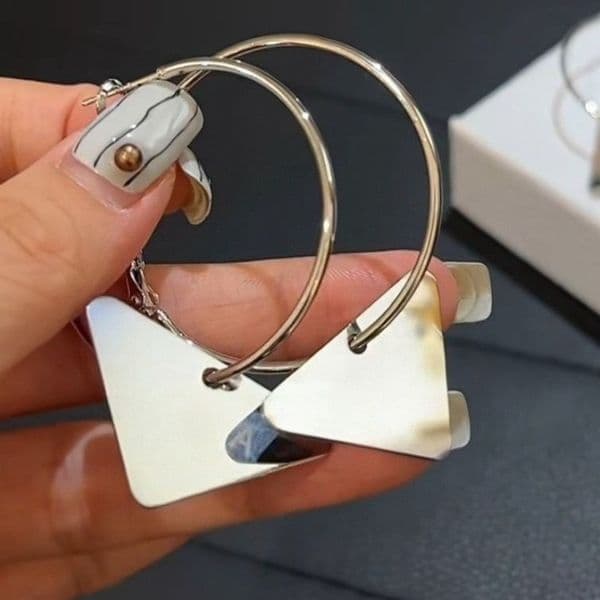 Designer Earrings Hoop for Woman with Diamonds Luxury Earrings Stud Classic Brand Triangle Letter 925 Silver Fashion Jewelry for Woman High Quality Holiday Gifts