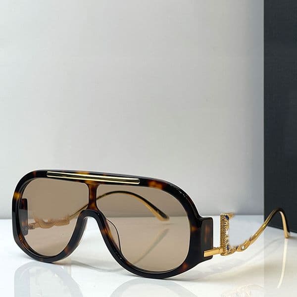 Mens pilot sunglasses 6202 Ladies oversized face shield oval sunglasses Design personalized metal crystal temple Turtle colored frame Top quality with box