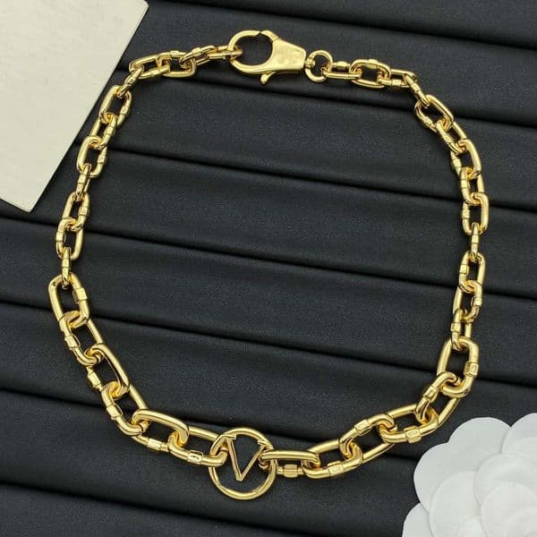 Designer Gold Necklace Choker Simple Luxury bracelet Chain Choker Necklace Link Designer for Women Gift Jewelry