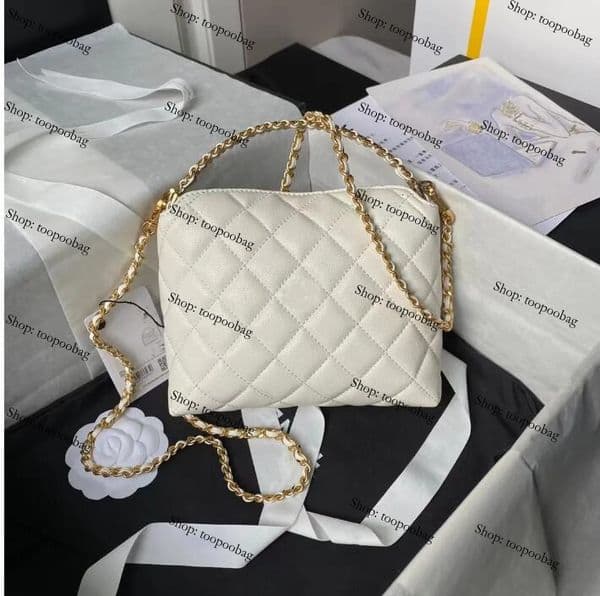 CC Chain bags wallet messenger leather handbag shoulderTier Real Leather Envelope Designer Handle Handbag Lambskin Quilted Purse Black 7653