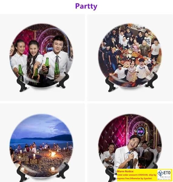 Wholesale 8 Inch Sublimation Ceramic Plates 10 Inch Round Thermal Transfer Coating Blank Dish Dinnerware AAA LL