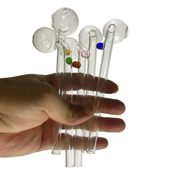 30Pcs SP Curved Glass Pipe Original Oil Burner Pipes 14cm glass Clear Quality Tube Handmade for smoking accessories